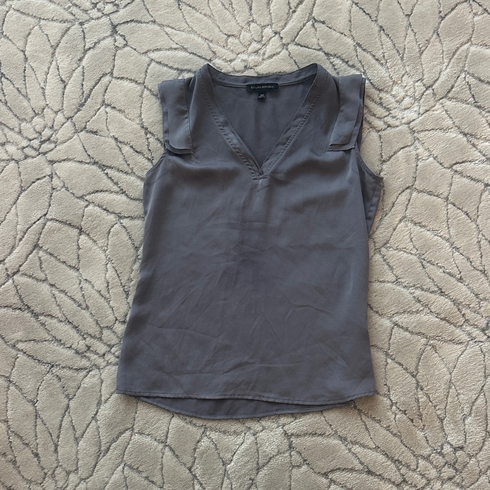 Banana Republic Charcoal Sleeveless Blouse